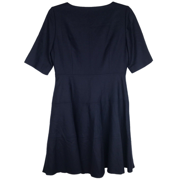 Boden Dress Wool Blend Short Sleeve Fit & Flare Navy Lined US 6 Petite UK 10P - Picture 6 of 10